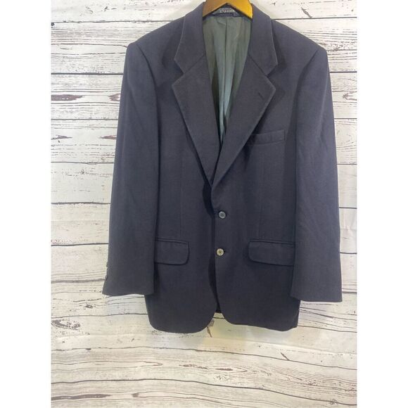 Burberry 100% Cashmere Navy Jacket Size 37 Short - Picture 1 of 10